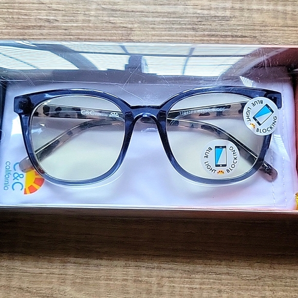 C&C California Bluelight Blocking Glasses Blue Clear Frames Blue Light - Picture 1 of 8